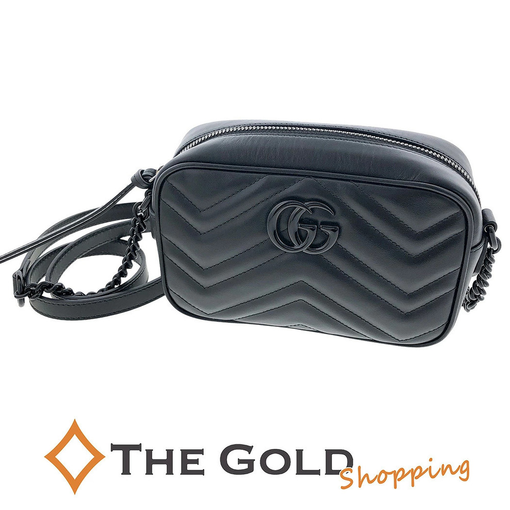 Gucci Quilted Bag GG Marmont Leather Shoulder Bag Black